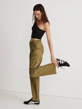 Madewell Loose Cargo Pants Olive Green Women’s Size 27 Garment Dyed Low Slung